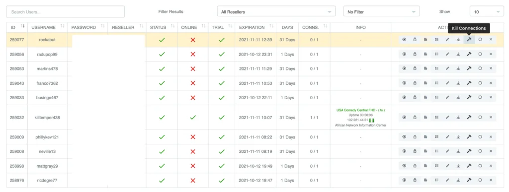 IPTV Reseller Panel